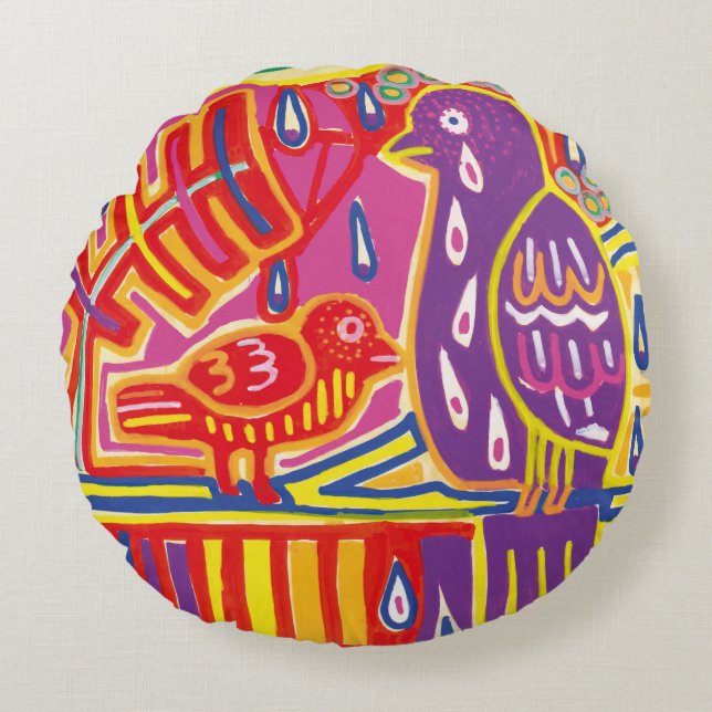 Illustration by Mola5 Round Pillow (Front)