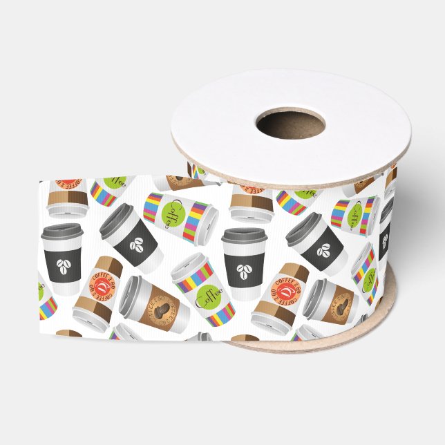 Illustration coffee to go grosgrain ribbon (Spool)