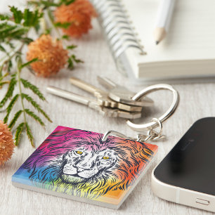 Illustration colorée de la tête de lion