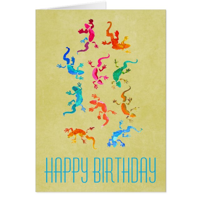 Illustration colorée mignonne de lézard de gecko (Devant)