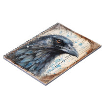 Illustration corbeau avec Carnet aquarelle