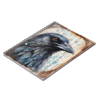 Illustration corbeau avec Carnet aquarelle