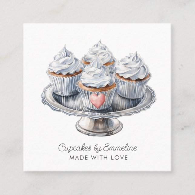 Illustration Cupcake Baker Carte de visite (Devant)