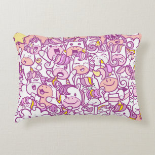 Illustration, Cute unicorn and pony collection wit Accent Pillow