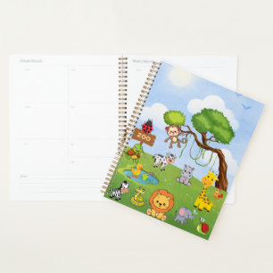 Illustration d'animaux de zoo mignons Jungle col