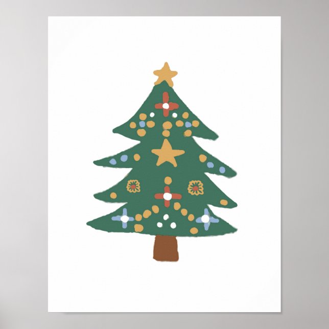 Illustration d'arbre de Noël Impression nordique (Devant)