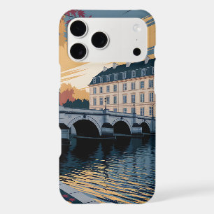 Illustration d'art de ville européenne au bord de 