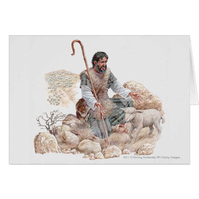 Illustration de berger trouvant ses moutons perdus (Devant horizontal)