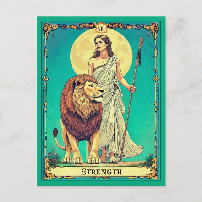 Illustration de carte de tarot, Force (Devant)