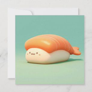 Illustration de carte postale : nigiri sushi aux c