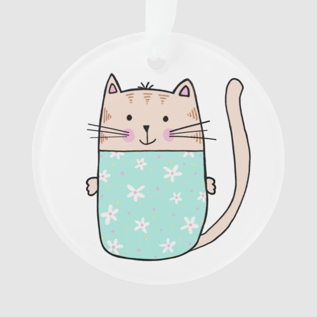 Illustration de chat floral mignon pour enfants (devant)