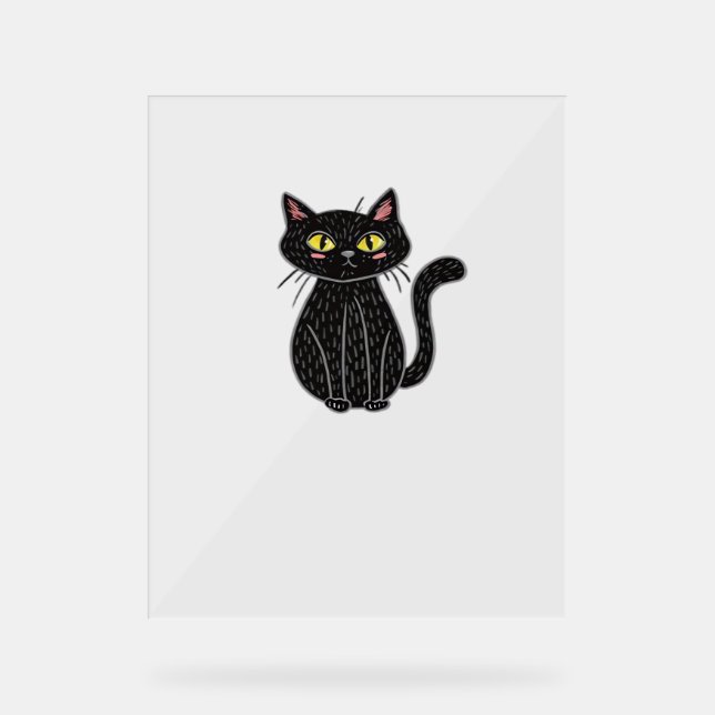 Illustration de chat noir, Doodle mignon chat clas (Recto)
