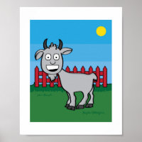 Illustration de chèvre mignonne Poster d'art anima