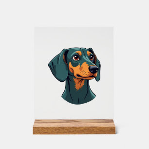 Illustration de chien rétro Art de portrait de tec