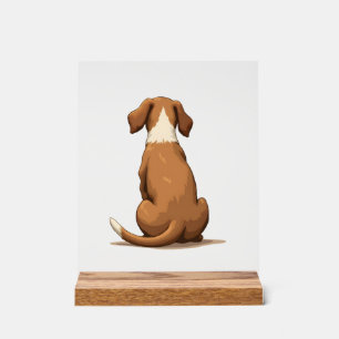 Illustration de chien vintage vue arrière Tan et b
