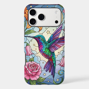 Illustration de colibri en verre teinté