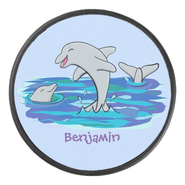 Illustration de dauphins heureux adorables (Devant)