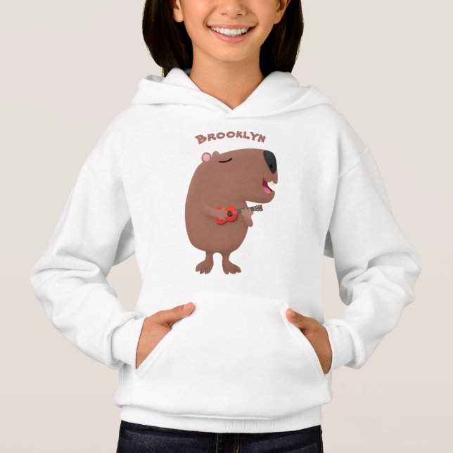 Illustration de dessin animé de capybara ukulele (Devant)