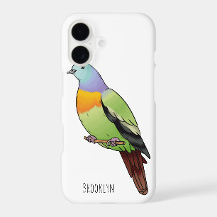 Illustration de dessin animé d'oiseau pigeon vert
