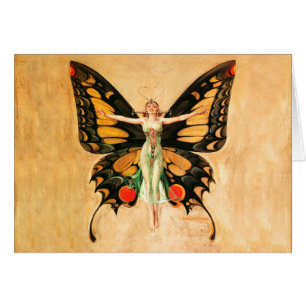 Illustration de femme volant papillon Flapper