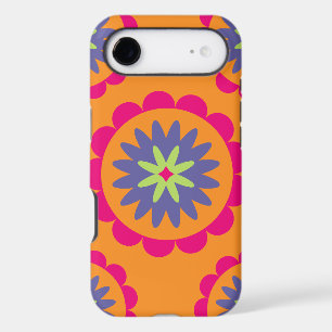illustration de formes florales orange et rose