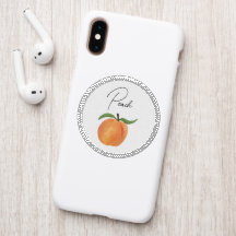 Illustration de fruit pêche peint mignon