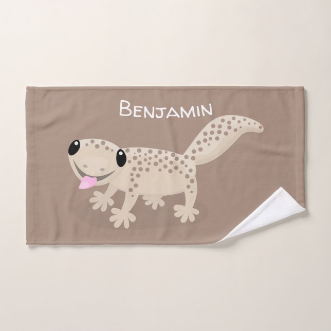 Illustration de gecko tan tan mignon (Serviette à main)