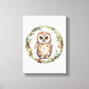 illustration de hibou de noël art mural de hibou d
