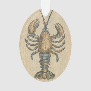 Illustration de homard vintage : Damassé côtier