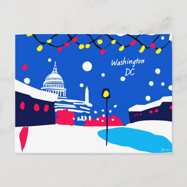 Illustration de la carte Art déco de Washington DC (Devant)