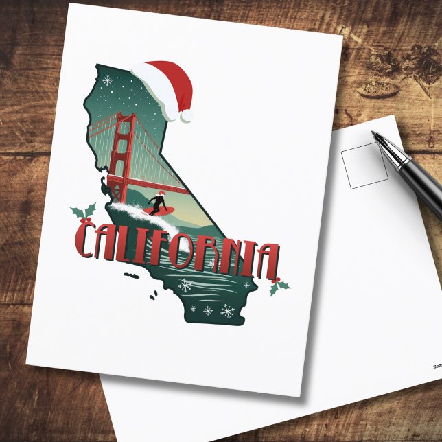 Illustration de la carte de l'état de Noël en Cali (See the collection for matching items many of which can be edited & personalized)