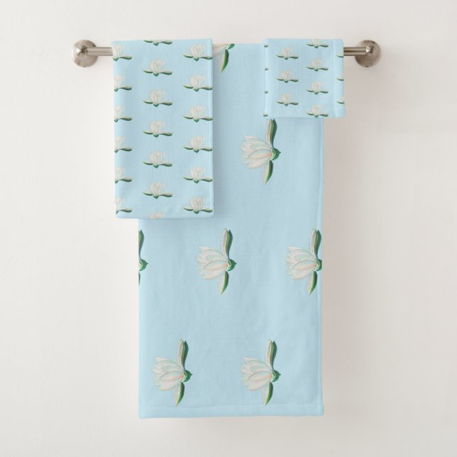 Illustration de la fleur de lotus blanc (En situation)