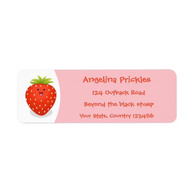 Illustration de la fraise Cute kawaii (Devant)