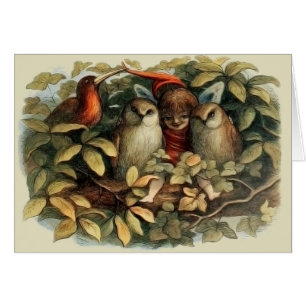 Illustration de la nature des hiboux et des fées e