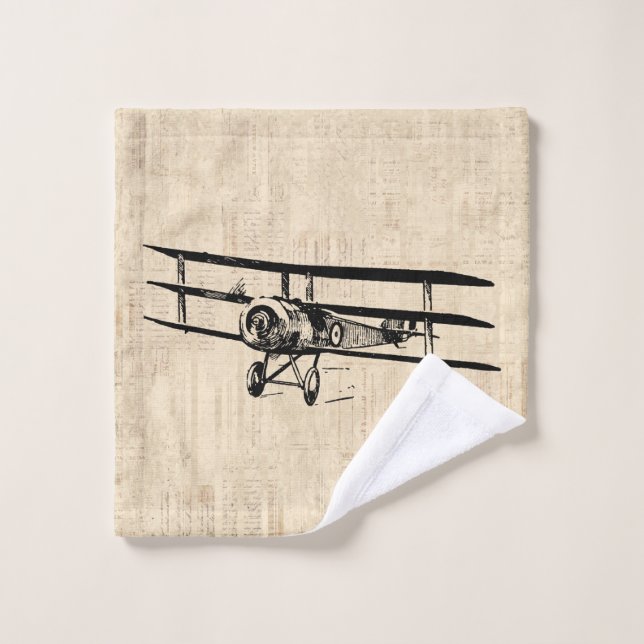 Illustration de l'ancien avion d'avion Vintage (Gant de toilette)