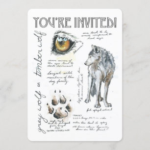 Illustration de loup Canis Lupus Invitation