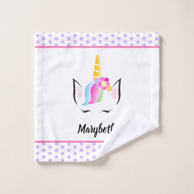 Illustration de l'Unicorne magique Cute personnali (Gant de toilette)