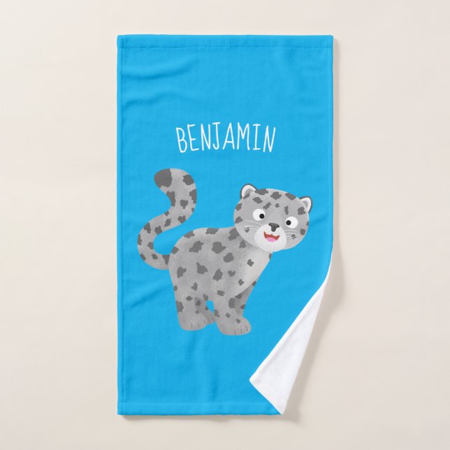 Illustration de mignon léopard des neiges (Serviette à main)