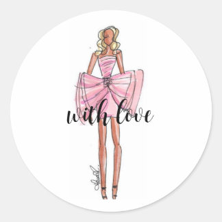 Illustration de mode autocollants roses
