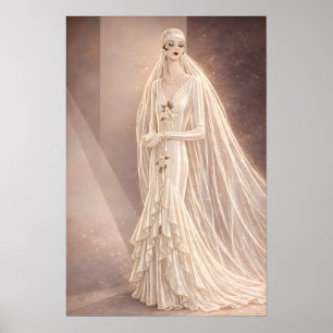 Illustration de mode de mariage Art déco vintage