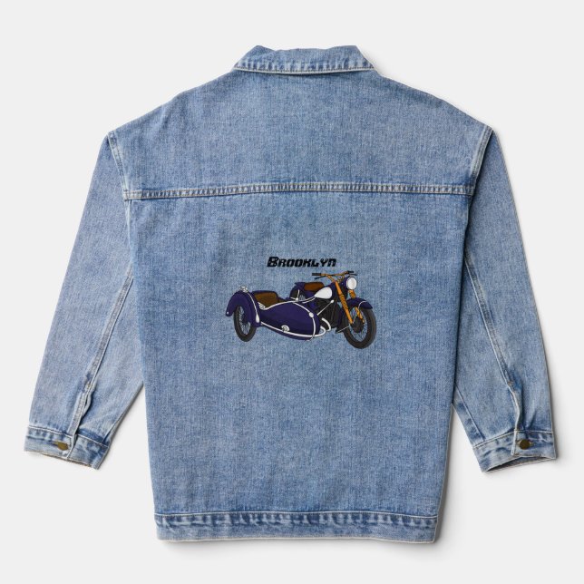 Illustration de moto pourpre Sidecar (Verso)