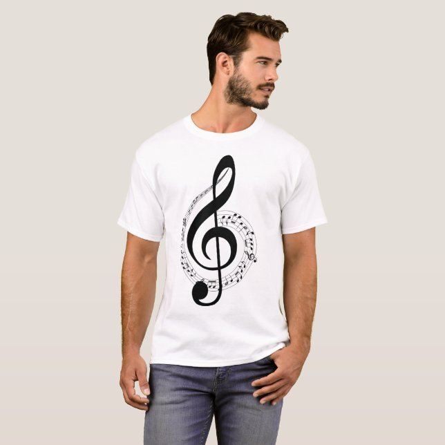 Illustration de notes musicales T-Shirt (Devant entier)