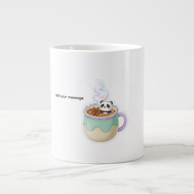Illustration de Panda Kawaii Mignon dans une Tasse (Devant)