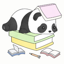 Illustration de panda paresseux mignon étudiant