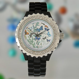 Illustration de papillons sur une montre