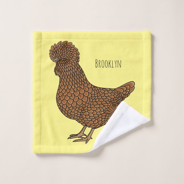 Illustration de poulet à la polis chamois (Gant de toilette)