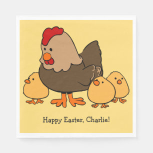 Illustration de poulet serviettes en papier texte