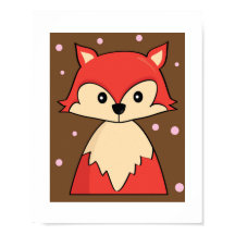 Illustration de renard rouge mignon | Impression d