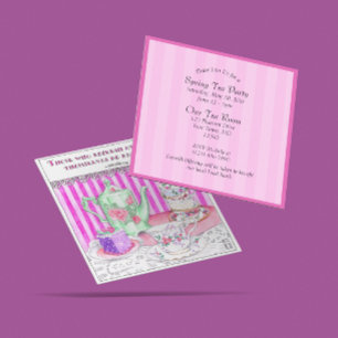Illustration de Tea Party avec invitation à écrire