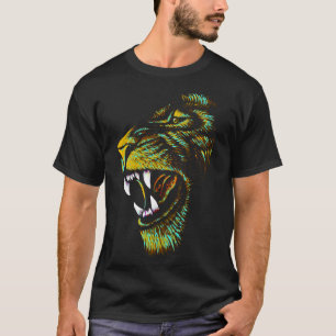Illustration de tête de lion artistique - T-shirt